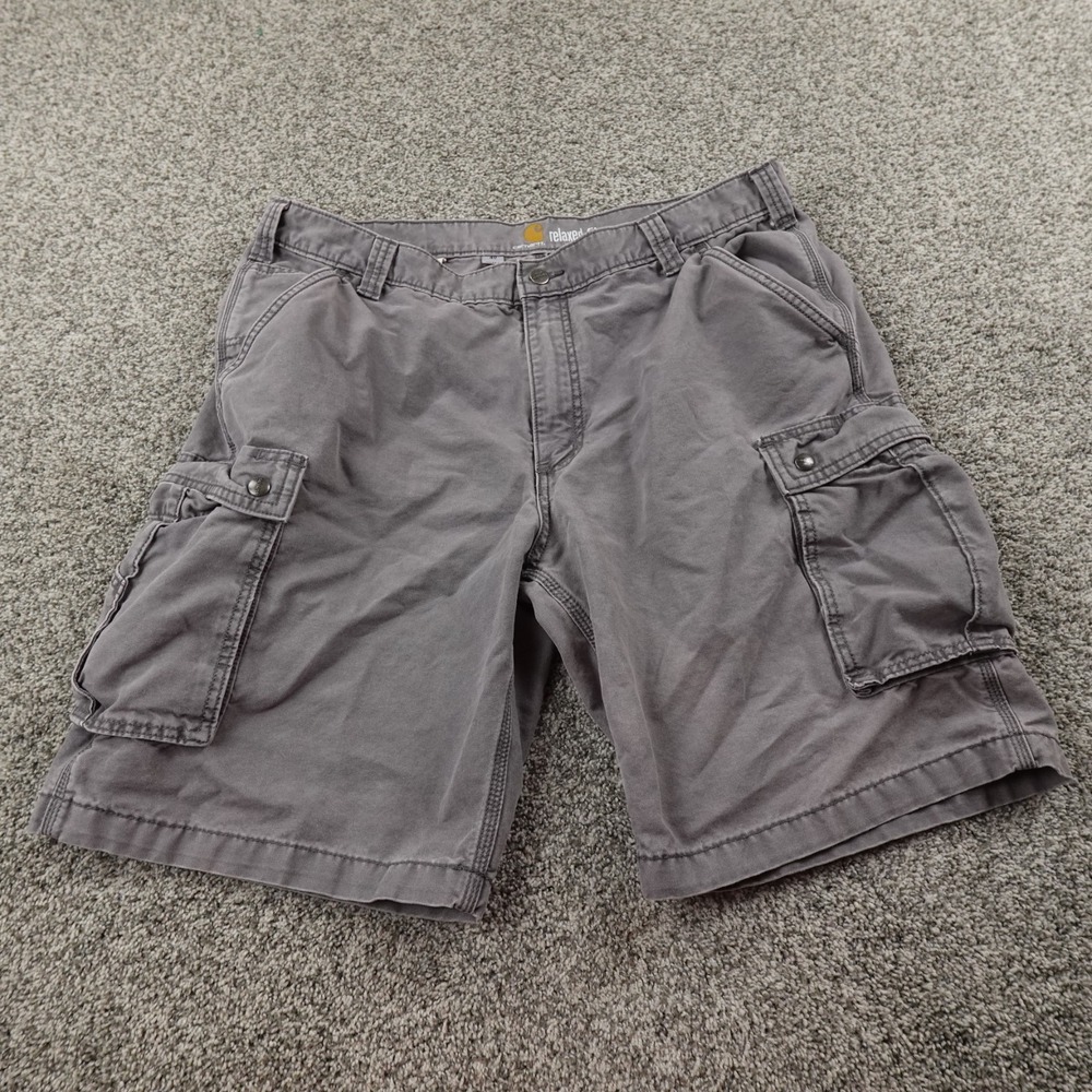 Carhartt Shorts Mens 40 Gray Canvas Cargo Utility Work Relaxed Outdoor Workwear